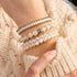 Ivoire | Argent | Bracelet macramé verre luciole